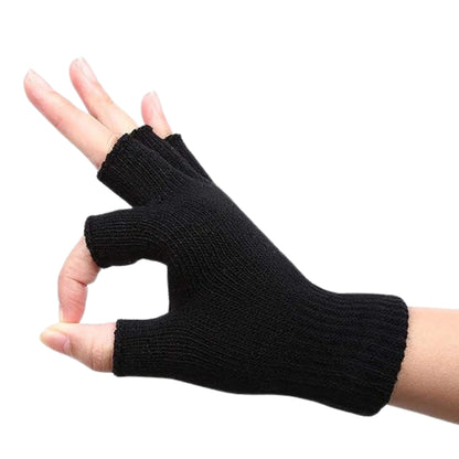 Black fingerless glove on a white background