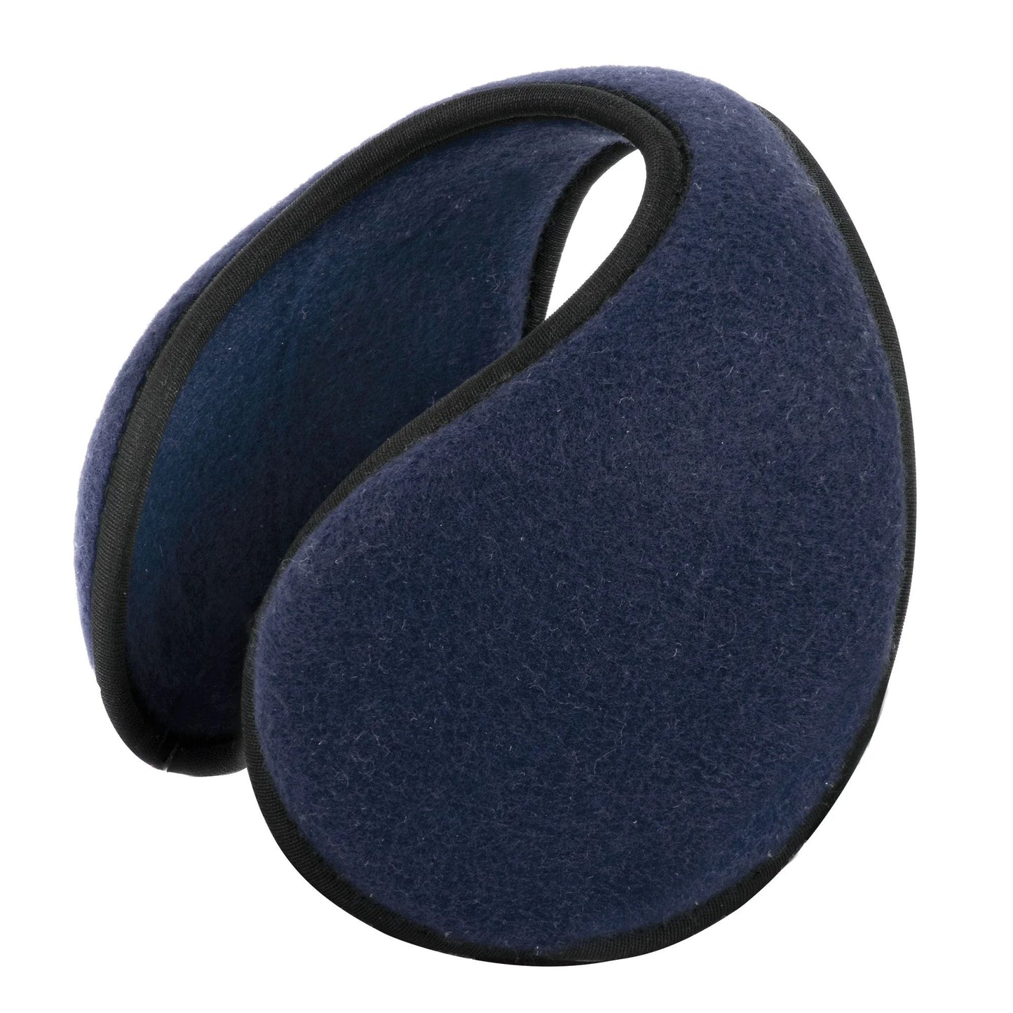 Pair of blue ear muffs on a white background