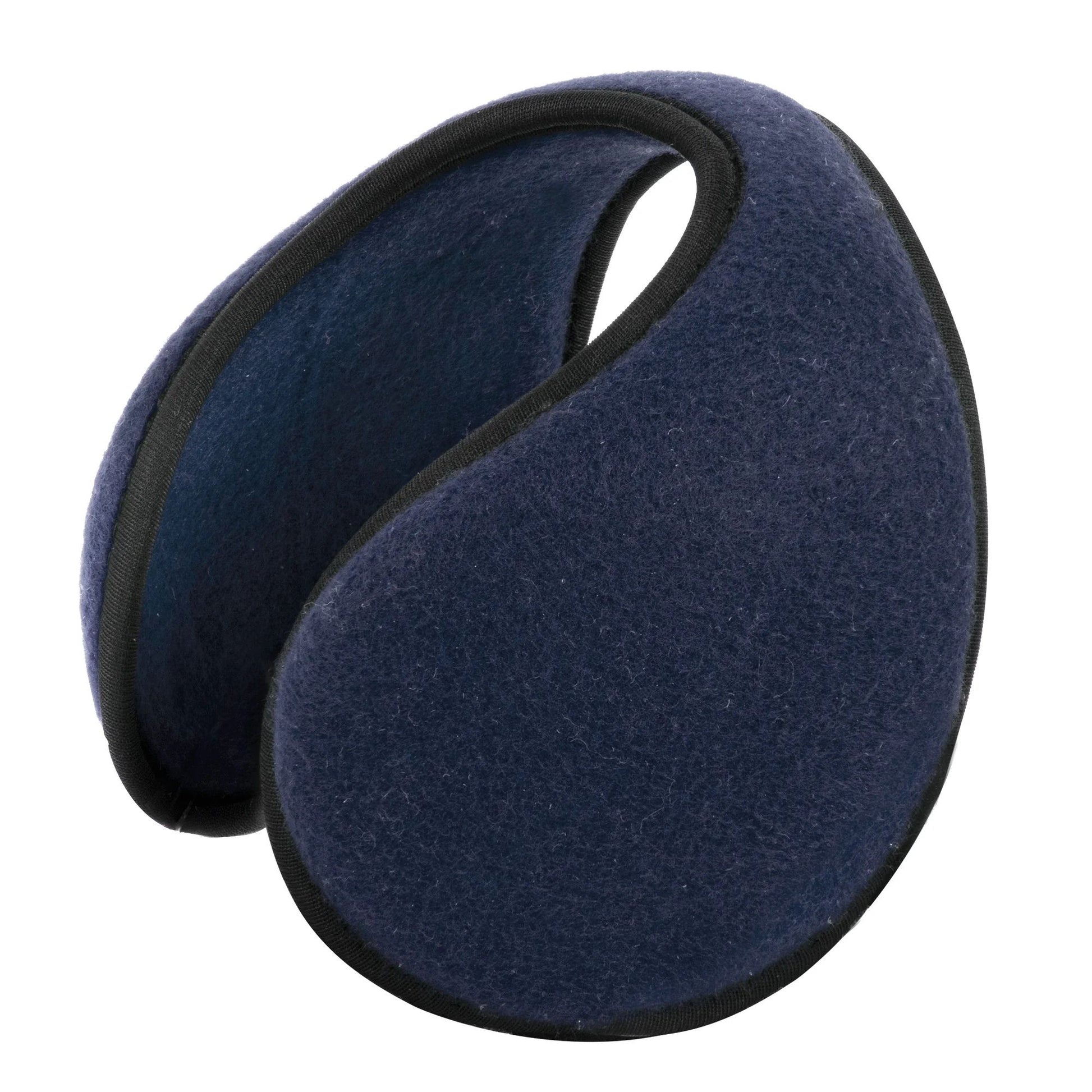 Pair of blue ear muffs on a white background