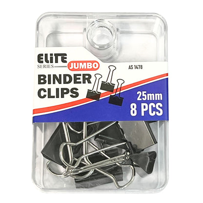 Pack of Jumbo Binder Clips with clear packaging on a white background