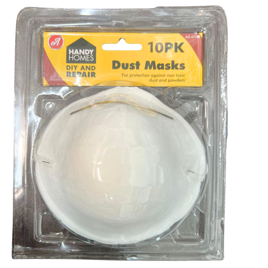 99¢ Handy Home Disposable Non-Toxic Dust & Filter Masks: 10CT Dust Mask Handy Home