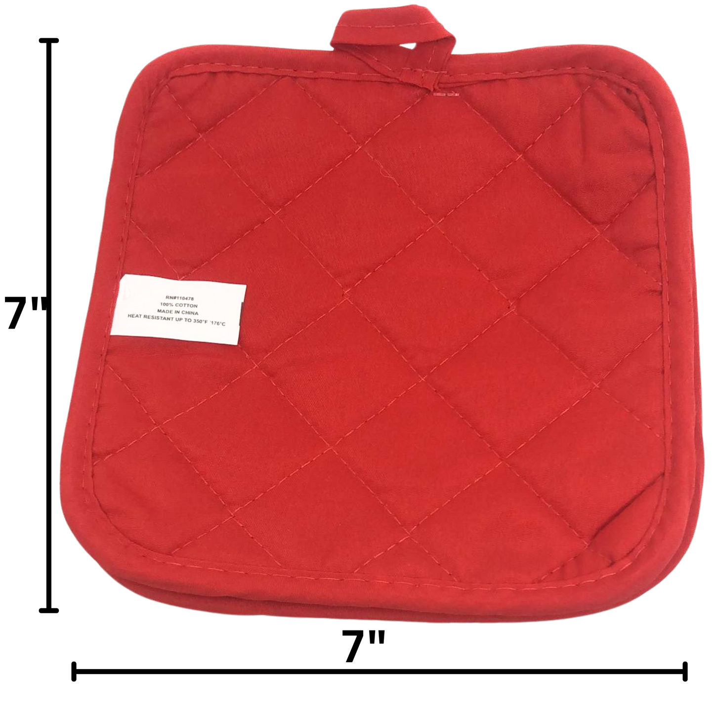 99¢-  Heat-Resistant Pot Holder for Oven – Quilted Cotton Hot Pad for Baking, Cooking, and All Grilling: 1CT