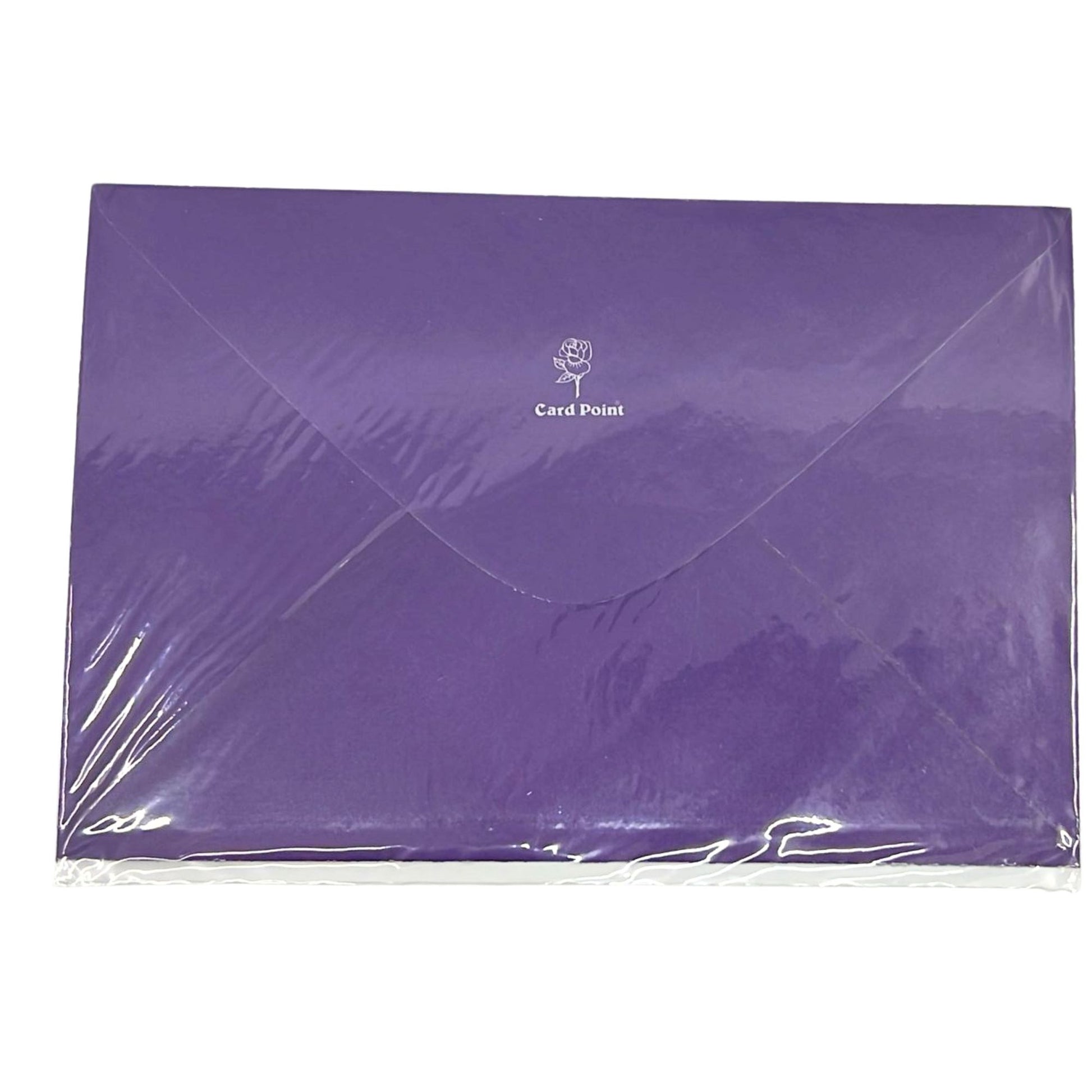 Purple envelope with 'Card Point' branding on a white background