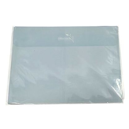 Clear plastic sheet with 'Creations' branding on a white background