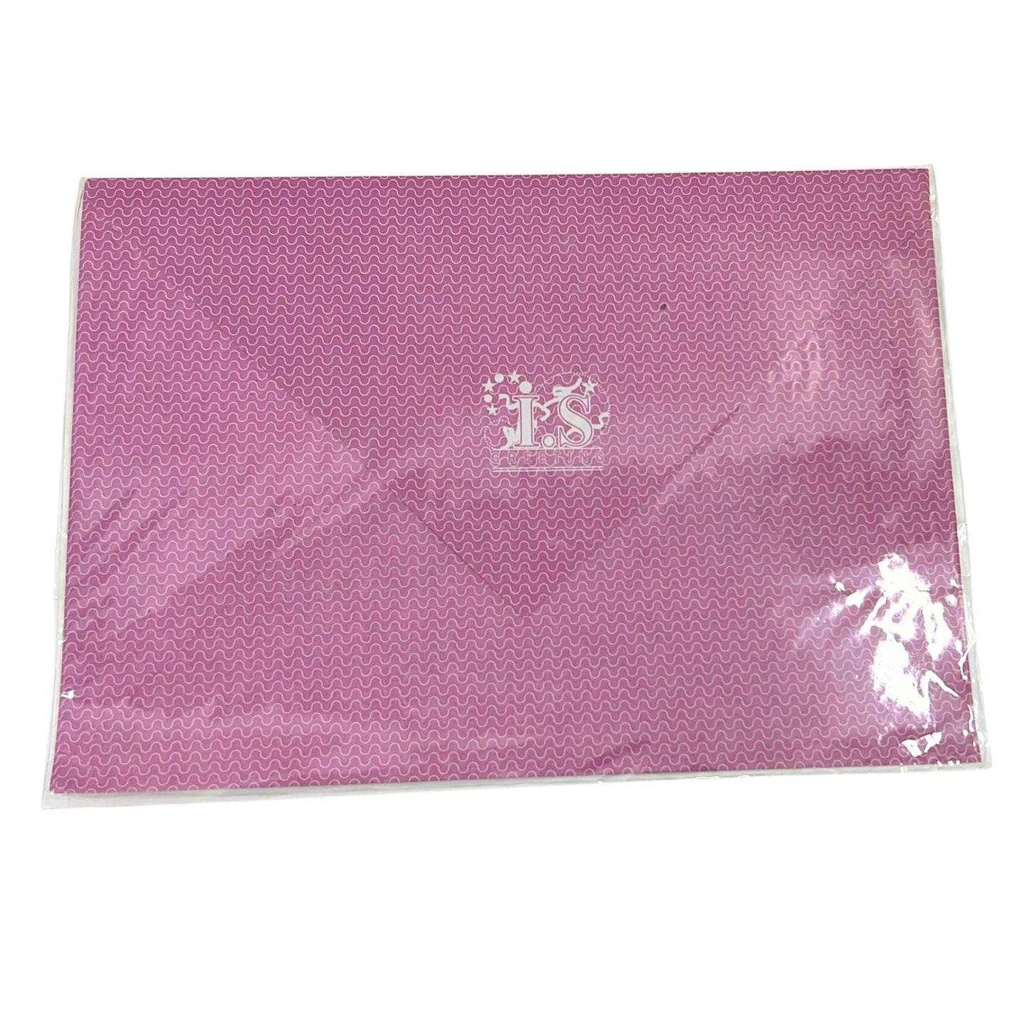 Pink bubble wrap with a logo on a white background