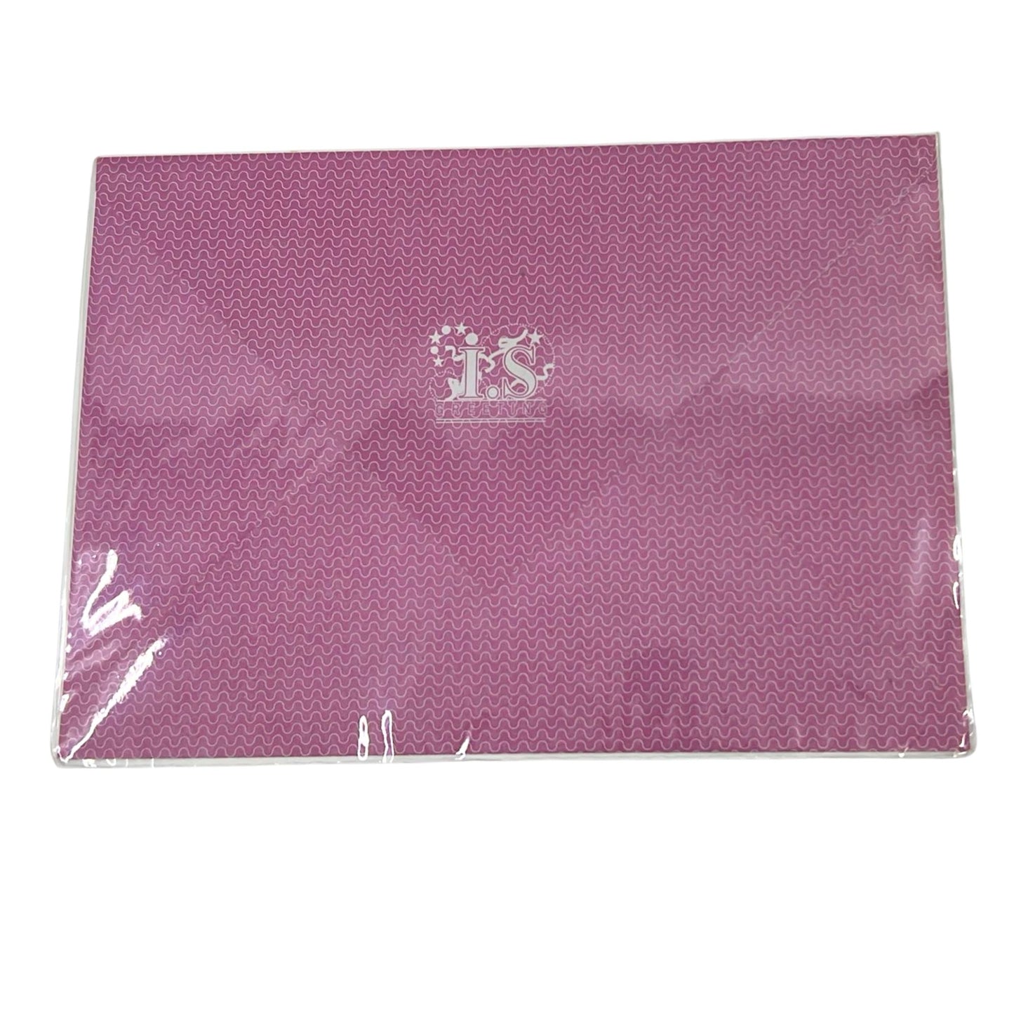 Purple paper with a logo on a white background