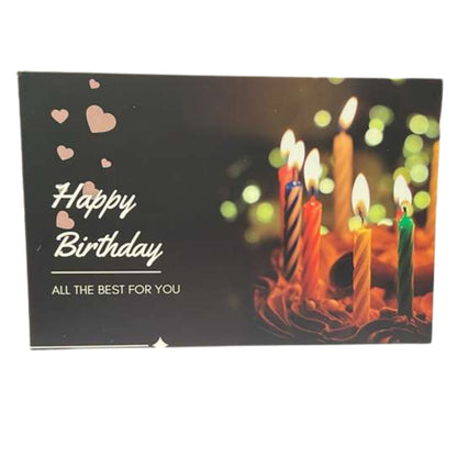 Elegant 4X6 inches Happy Birthday Greeting Card with Envelop: 1CT