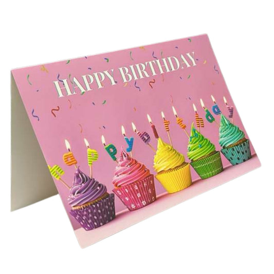 Elegant 4X6 inches Happy Birthday Greeting Card with Envelop: 1CT