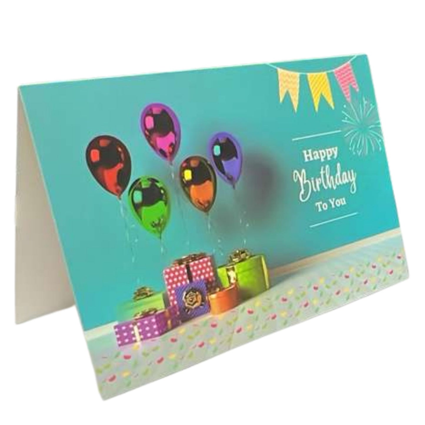 Elegant 4X6 inches Happy Birthday Greeting Card with Envelop: 1CT