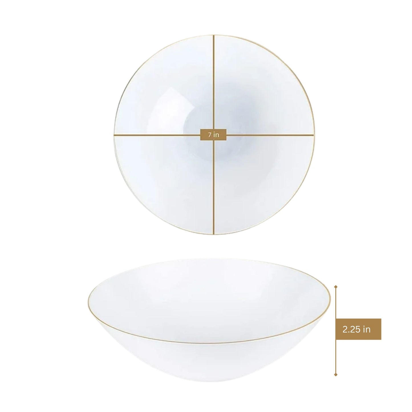 16oz Organic Disposable White with Gold Rim soup Bowls 5 Pack Kitchen Catalog,Dispoable Bowls product detail image