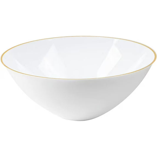 16oz Organic Disposable White with  Gold Rim soup Bowls:5CT