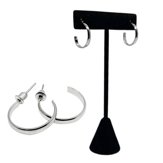 Silver Textured Mini Hoop Earrings – 0.60" Fashion Hoops: 1-Pair