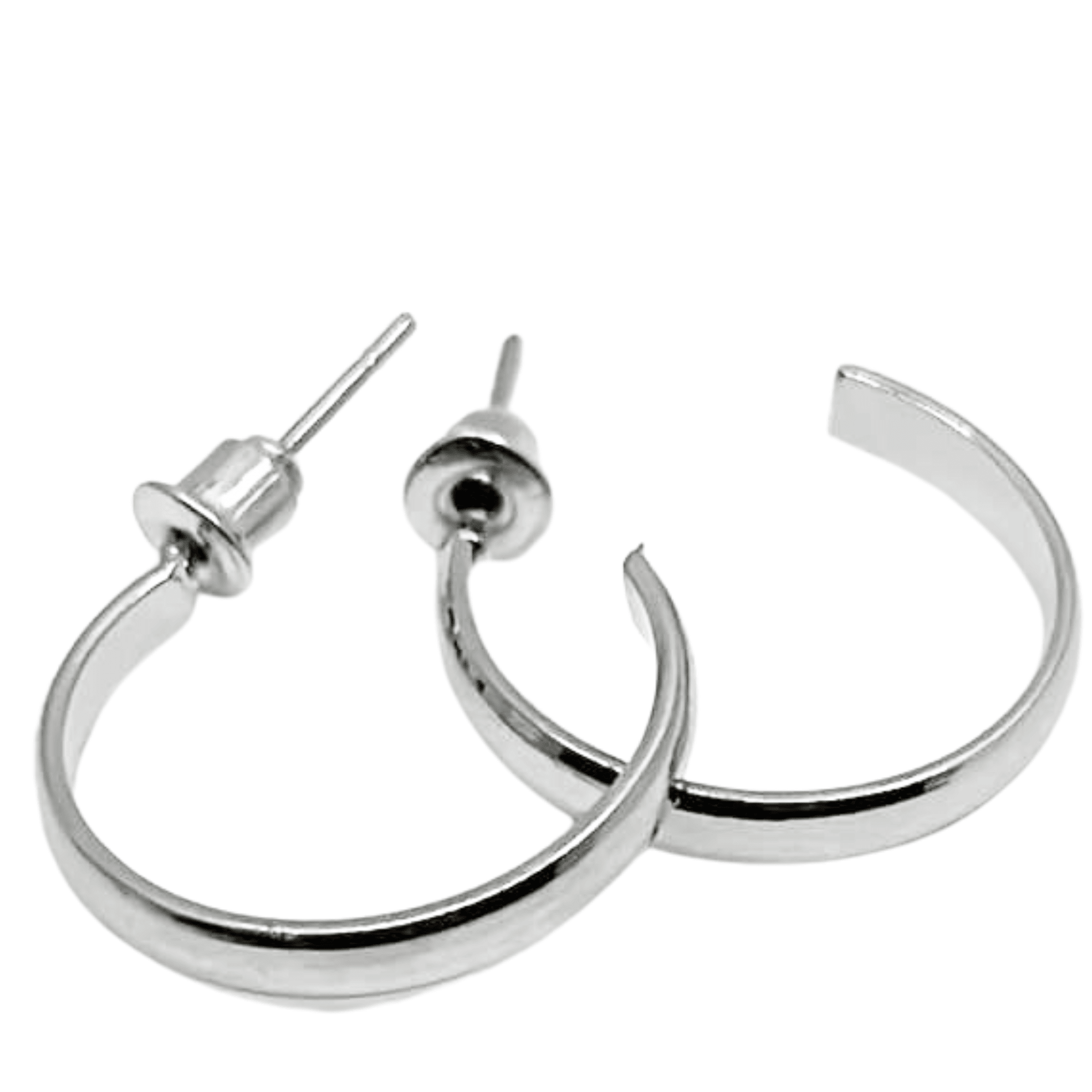 Silver Textured Mini Hoop Earrings – 0.60" Fashion Hoops: 1 Pair Earing size and feature image