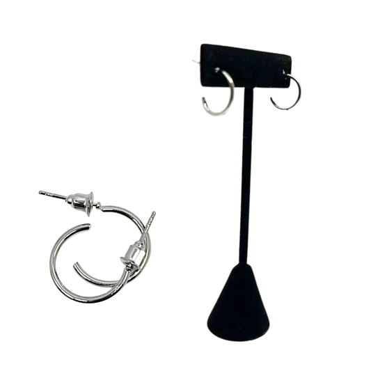 Simple Silver Mini Hoop Earring – 0.5" Classic Round Fashion Hoop: 1-Pair