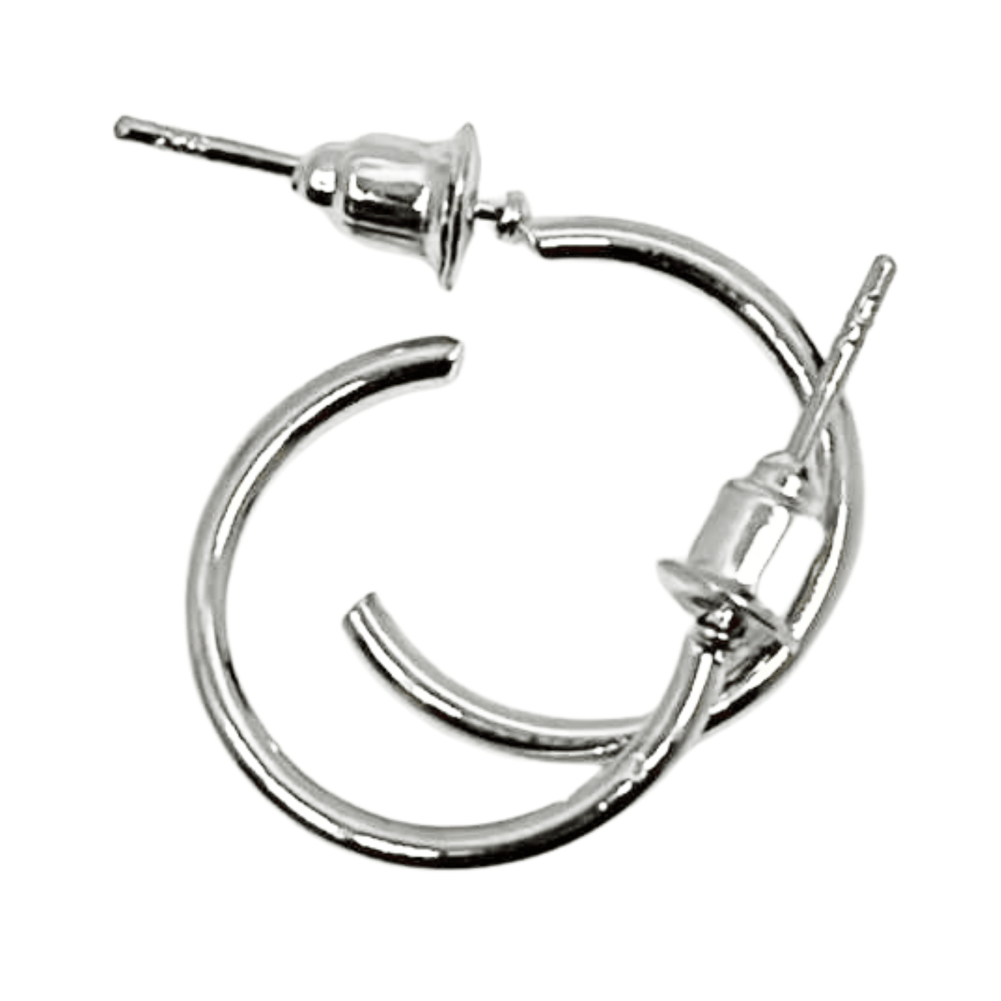 Simple Silver Mini Hoop Earring – 0.5" Classic Round Fashion Hoop: 1 Pair Earing size and feature image