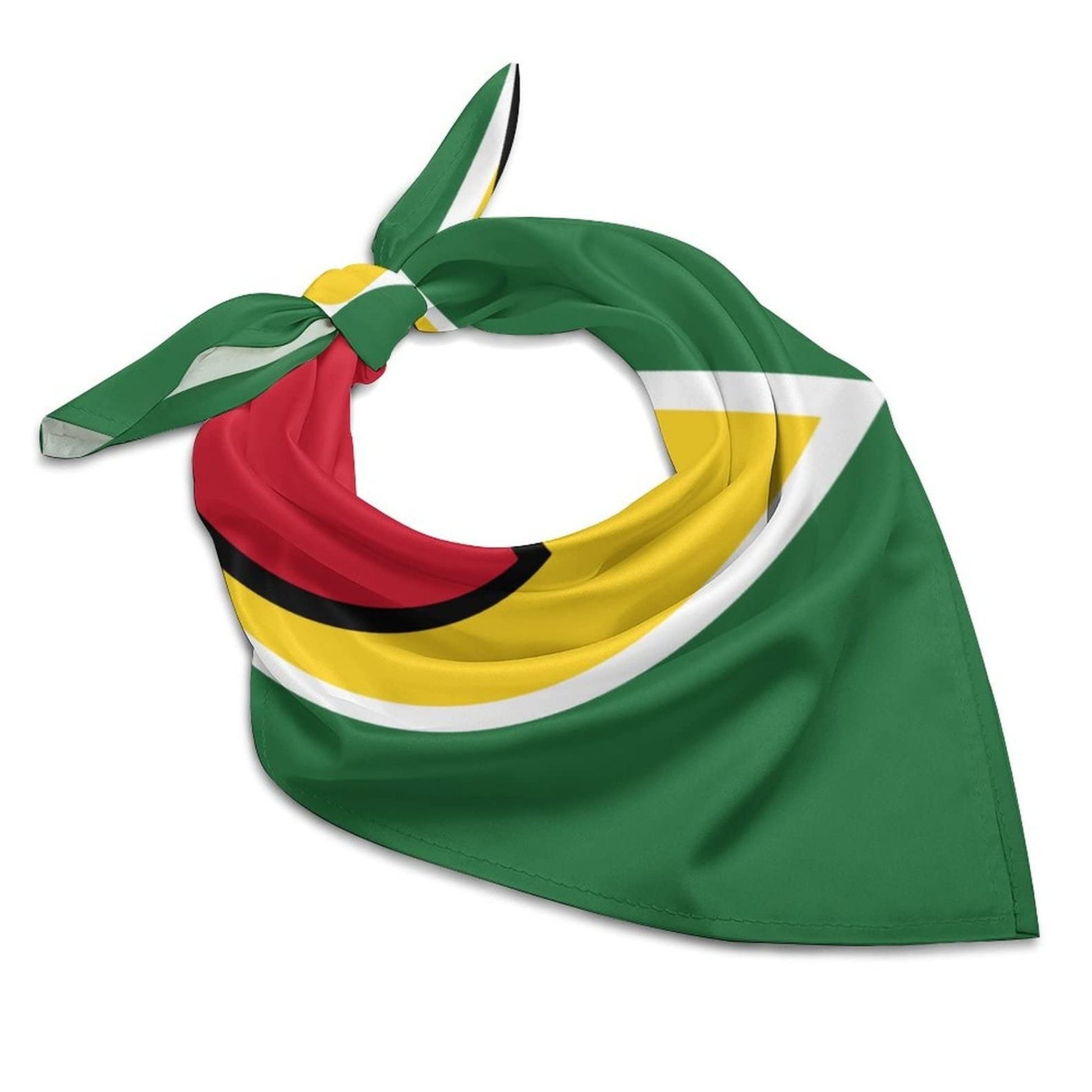 Colorful bandana with a geometric pattern on a white background