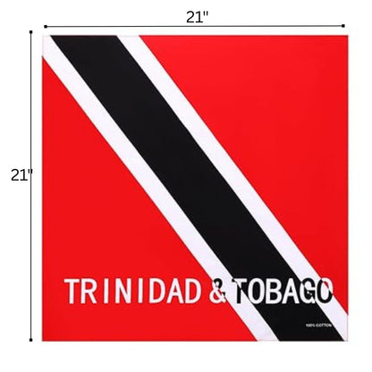 Trinidad and Tobago flag with dimensions on a white background
