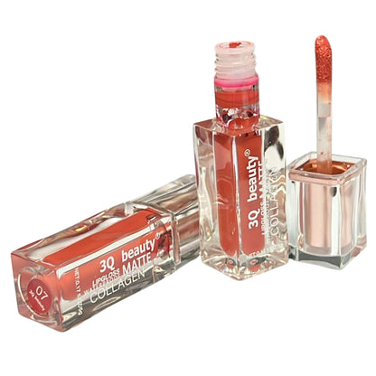 3Q beauty lip gloss with applicator on a white background