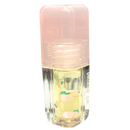 Small bottle with a pink cap on a white background