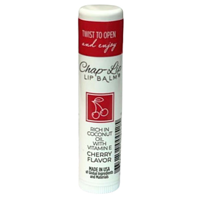 Chap-Lite lip balm stick with red and white packaging on a white background