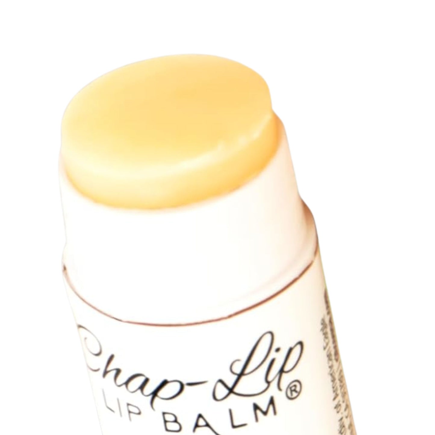Chap-Lip lip balm with a yellow cap on a white background