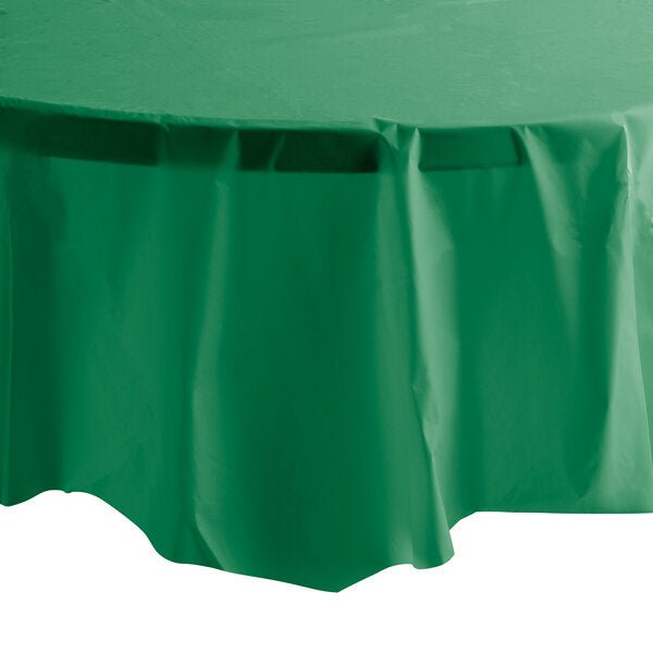 84'' Green Round TableCloth Plastic Disposable Tablecovers Tablecloths Round size and feature image