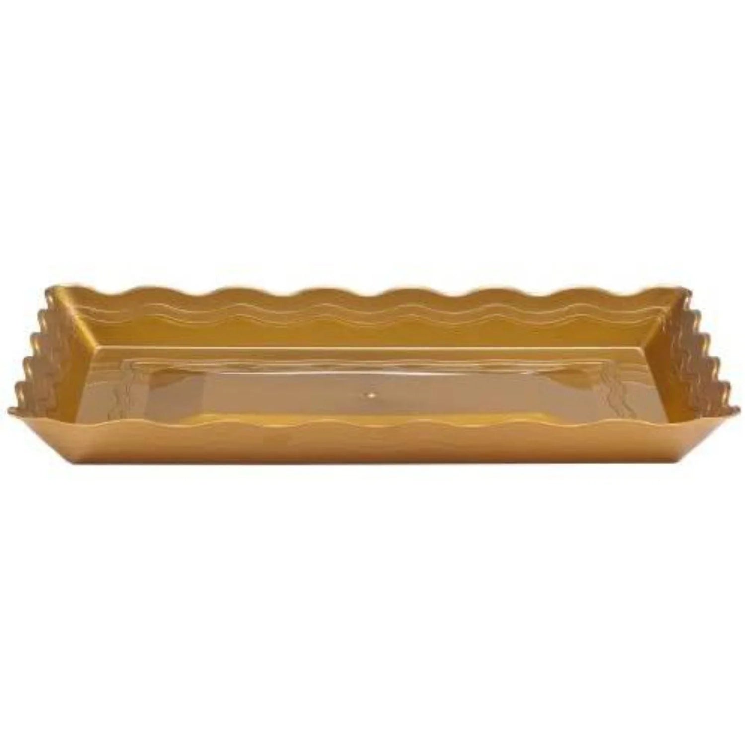 9''X13'' Gold Rectangular Tray Plastic Kitchen Catalog, Disposable Plates main product image
