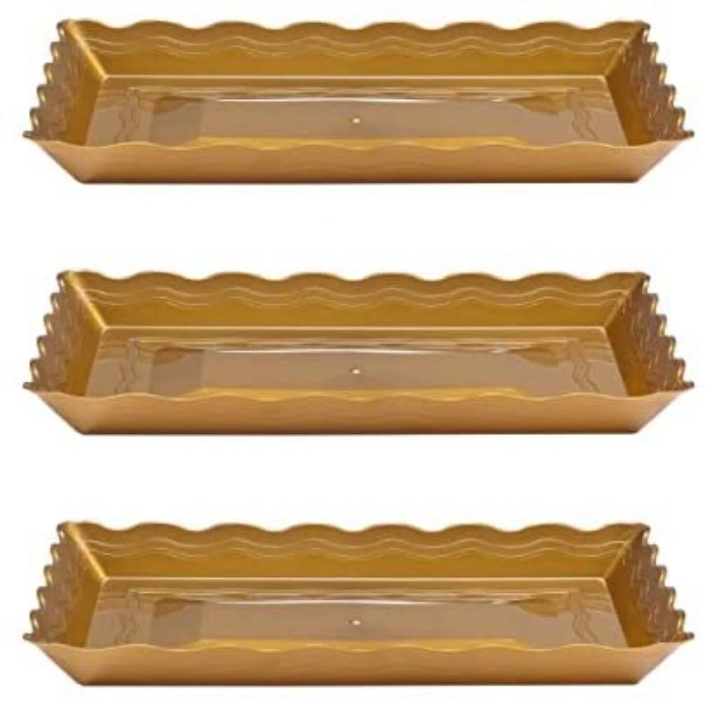 9''X13'' Gold Rectangular Tray Plastic
