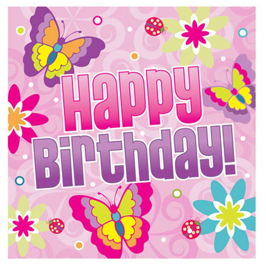 Hanna K. Signature Special Bday Butterfly Luncheon Napkins