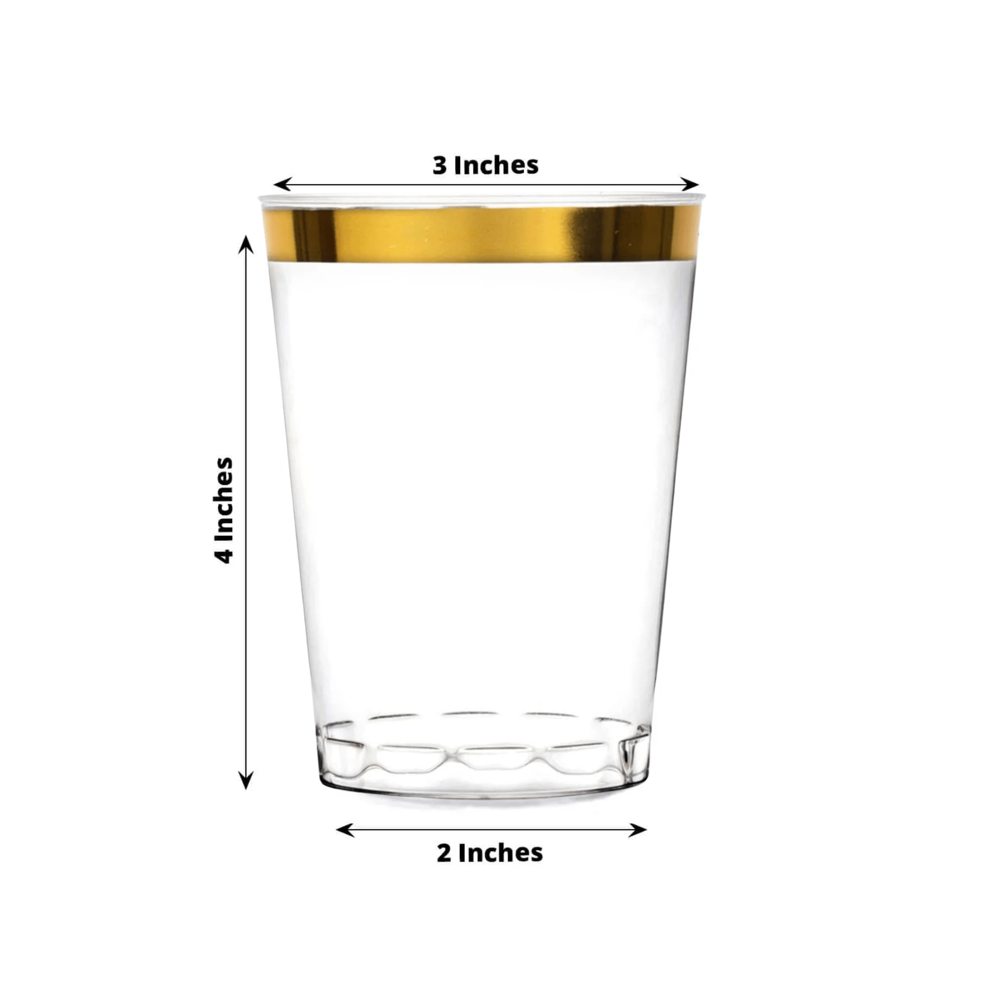 Disposable Plastic Clear 10oz Gold Rim Tumblers: 6 Pack Kitchen Catalog,Tumblers product detail image