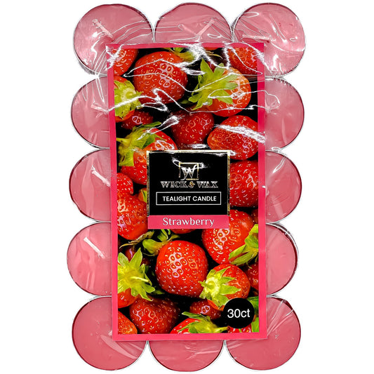 Tealight Strawberry Scented Candles Candles WICK & WAX