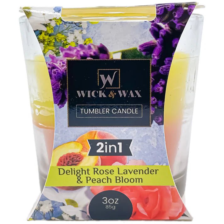 3.5oz Double Scented Rose Lavender and Peach Blossom Jar Candle Candles lifestyle use image