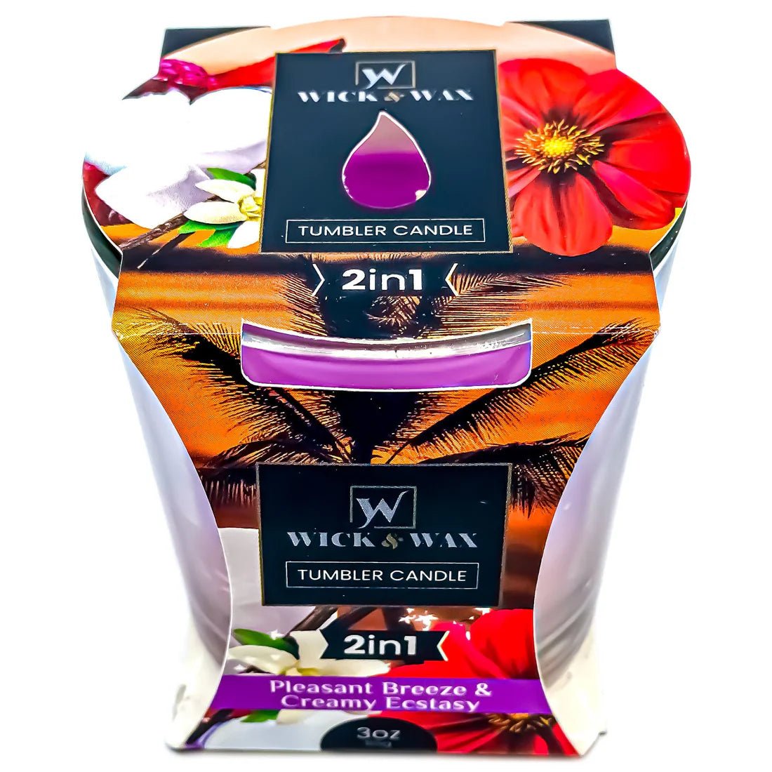 3.5oz Dual Scent Tumbler Candle – Pleasant Breeze & Creamy Ecstasy Candles lifestyle use image