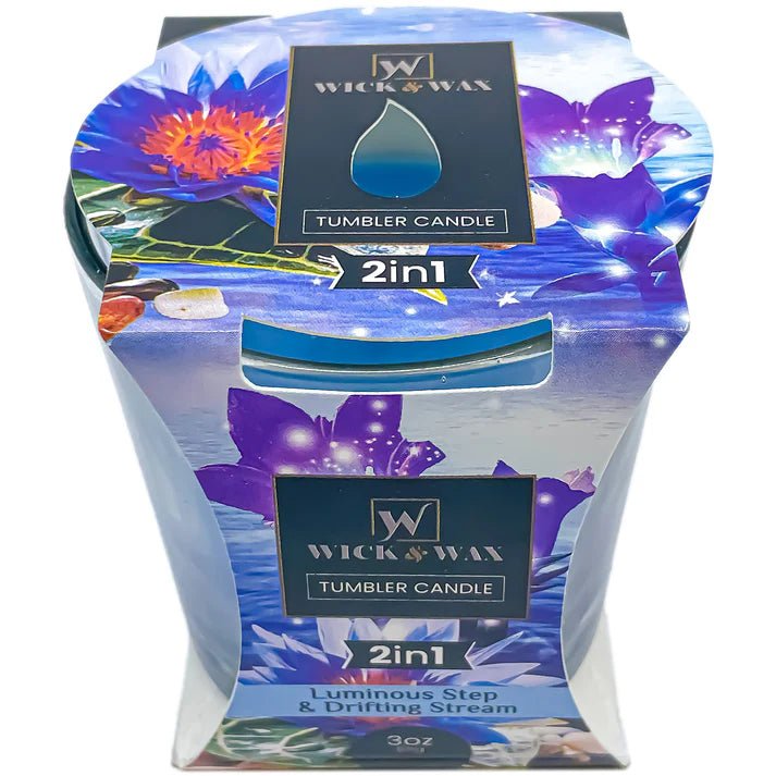 3.5oz Double Scented Luminous Step and Drifting Stream Jar Candle Candles lifestyle use image