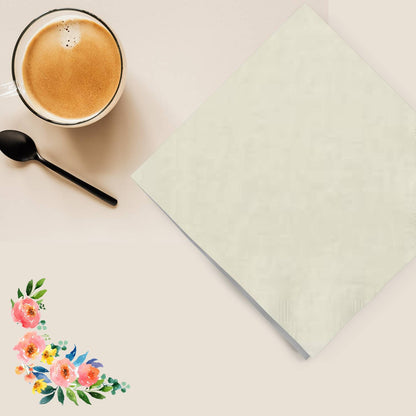 Ivory Beverage Napkins