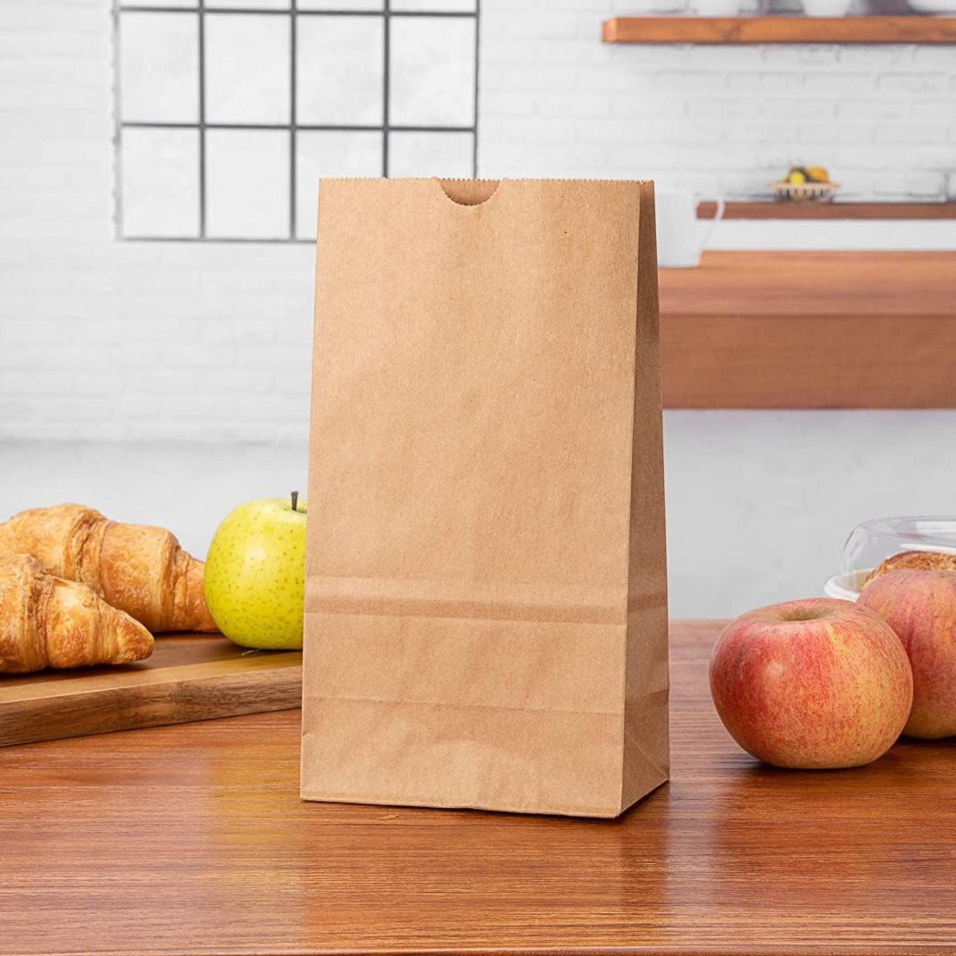 Brown Paper Lunch Bags, Size 5.125" x 3.375" x 10.75" Food Storage & Serving Nicole Home Collection