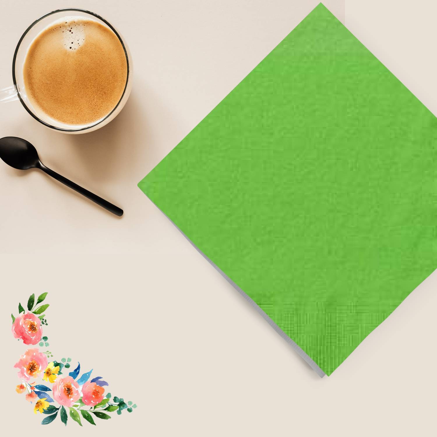Lime Green Guest Towels 16 Pack Party Tableware, Event Catalog,Napkins size and feature image