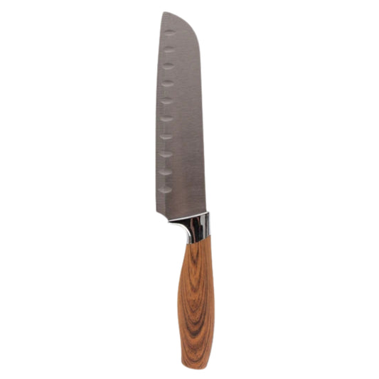 Ideal Kitchen Wood Handle Santoku Knife 7" Light Woodgrain 1 Pack