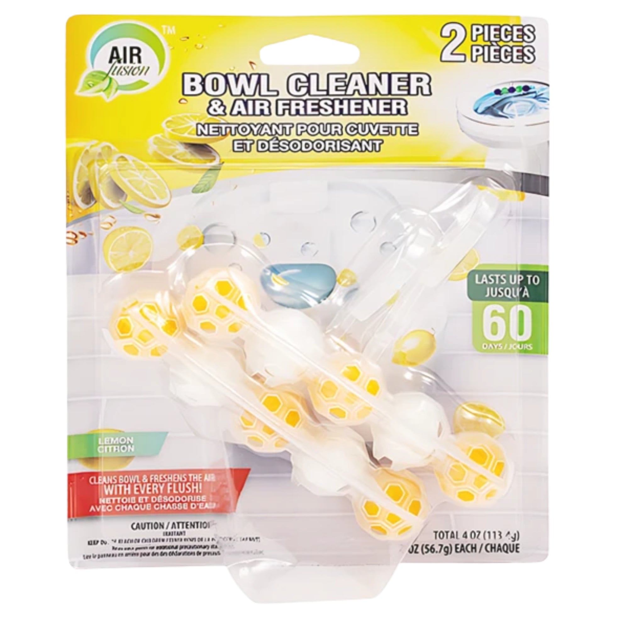 Air Fusion Lemon Scent Bowl Cleaner & Freshener 10 Pack Toilet Bowl Cleaner & Freshener Air Freshener Toilet Bowl Cleaner