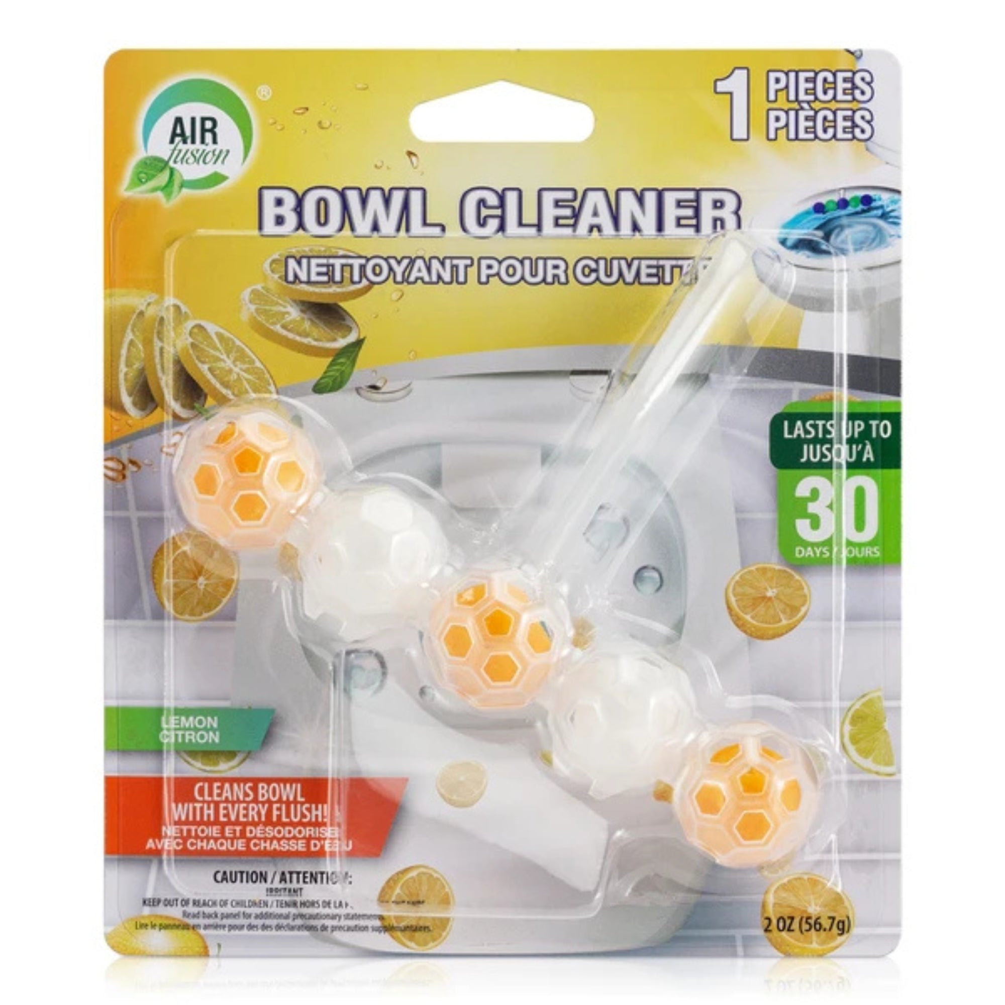 Air Fusion Lemon Scent Bowl Cleaner & Freshener 5 Pack Toilet Bowl Cleaner & Freshener Air Freshener Toilet Bowl Cleaner