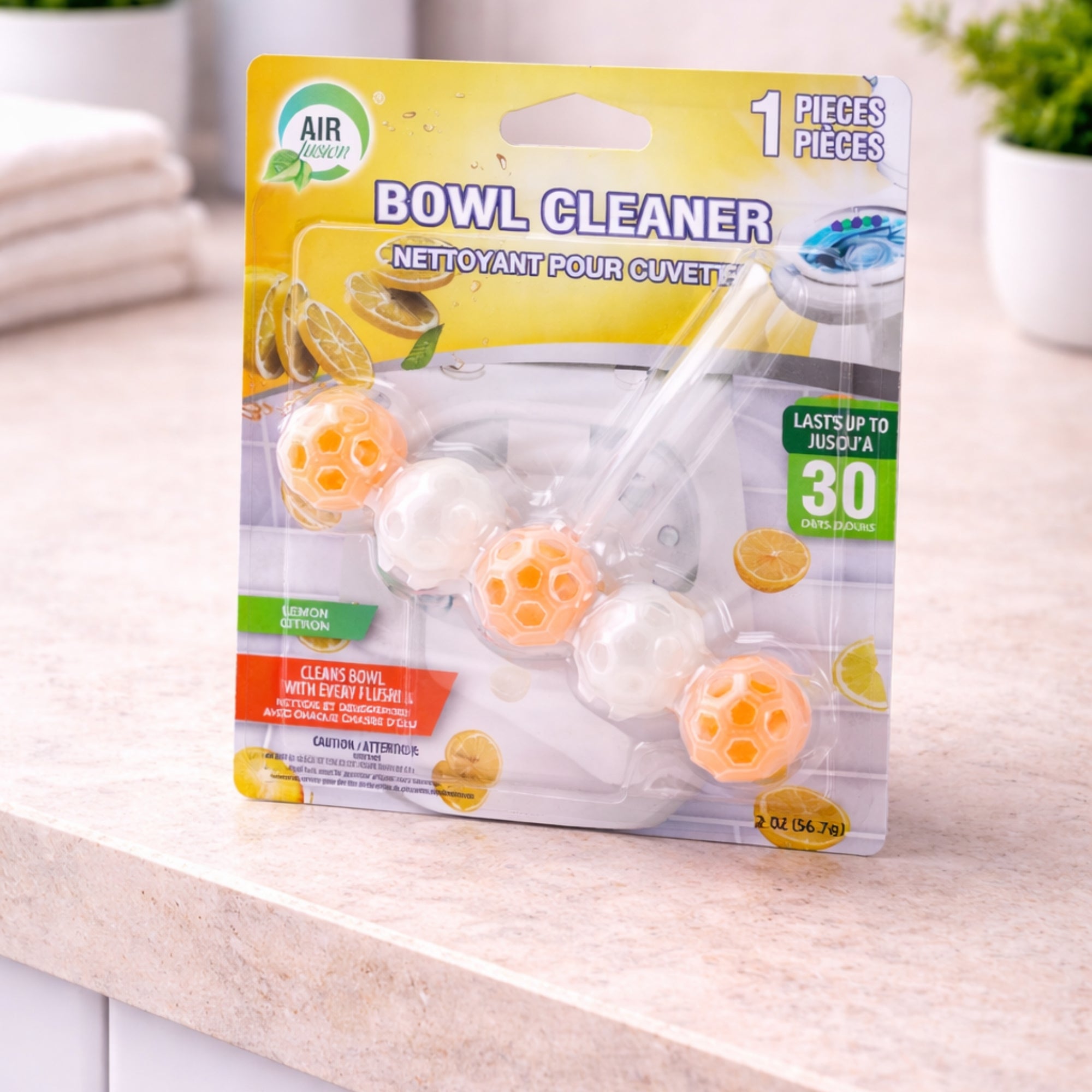 Air Fusion Lemon Scent Bowl Cleaner & Freshener 5 Pack Toilet Bowl Cleaner & Freshener Air Freshener Toilet Bowl Cleaner
