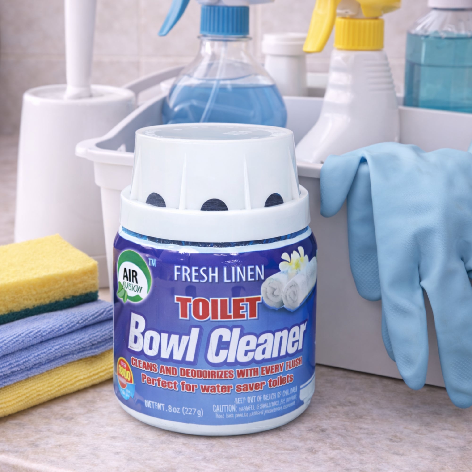 Air Fusion Fresh Linen Scent Bowl Cleaner & Freshener 8oz Toilet Bowl Cleaner & Freshener size and feature image