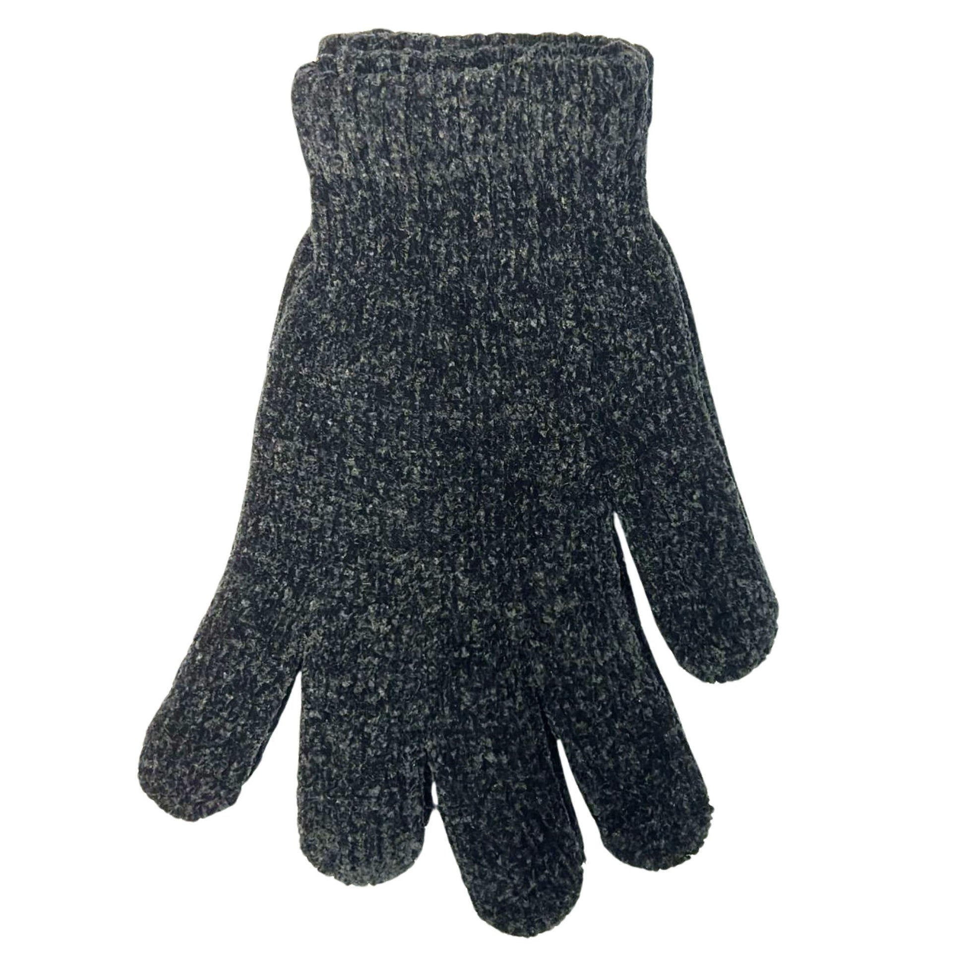 Dark gray textured glove on a white background