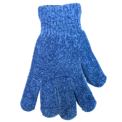 Blue knitted glove on a white background