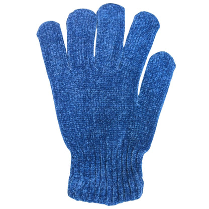 Blue knitted glove on a white background