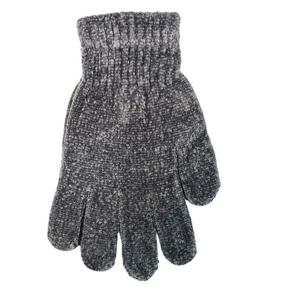 Gray knitted glove on a white background