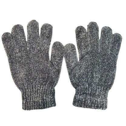 Pair of gray gloves on a white background