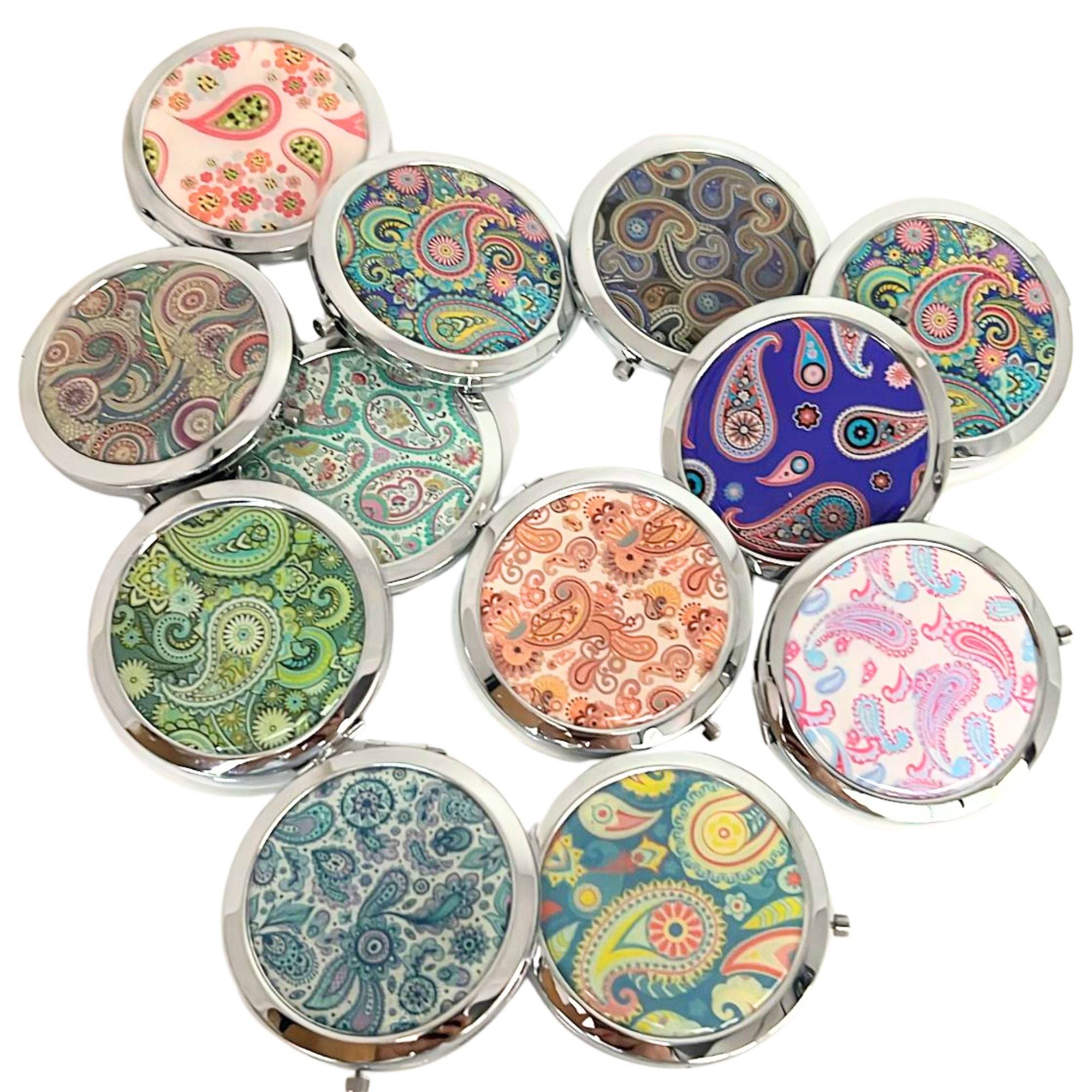 Paisley Design Small Pocket Makeup Mirror – Random Design:1 Pack Face Mirrors Holidays Gift Tools size and feature image
