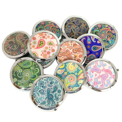 Paisley Design Small Pocket Makeup Mirror – Random Design:1CT