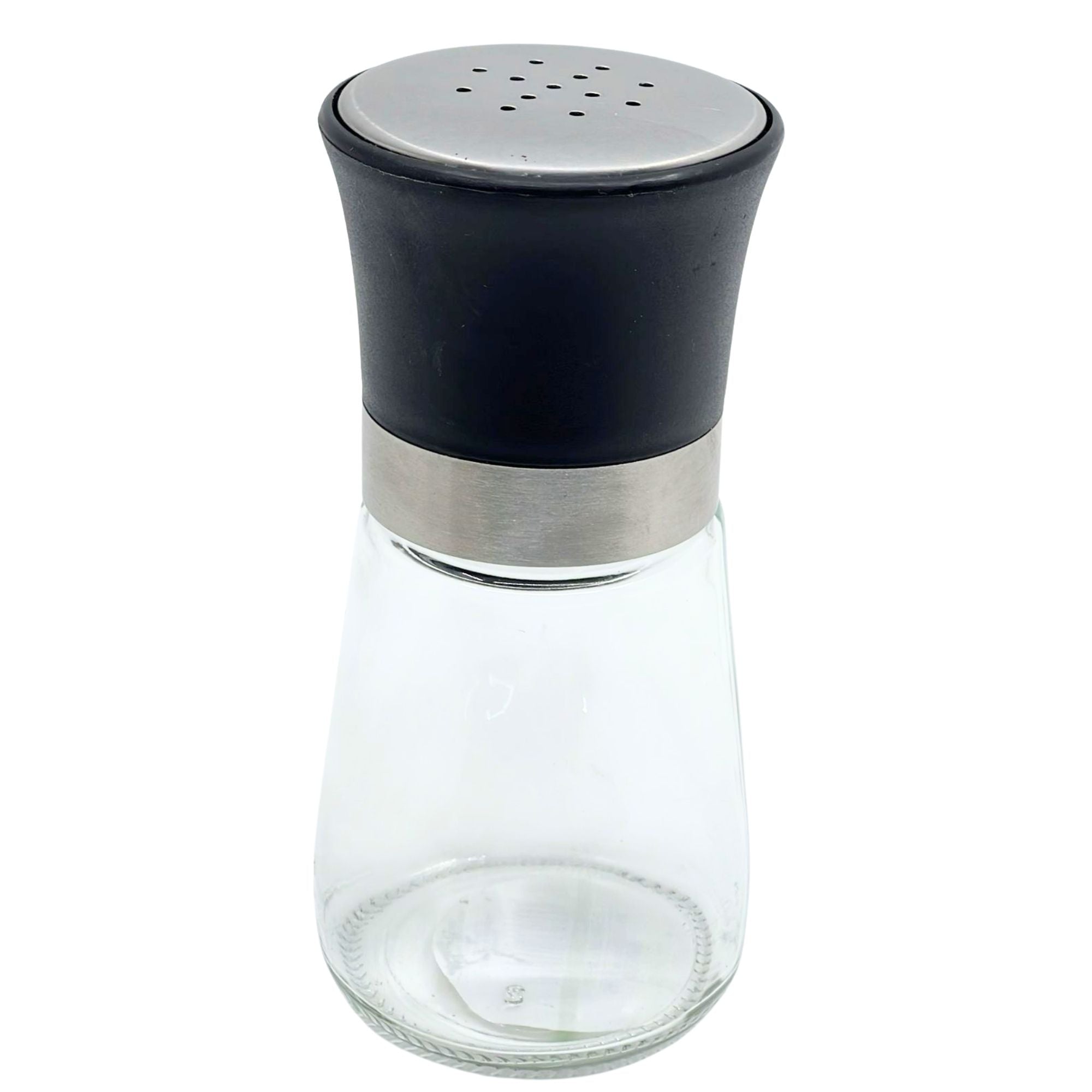 5.74 oz Glass Salt & Pepper Shaker – Silver & Black Top:1 Pack Salt Shakers Kitchen Accessories main product image